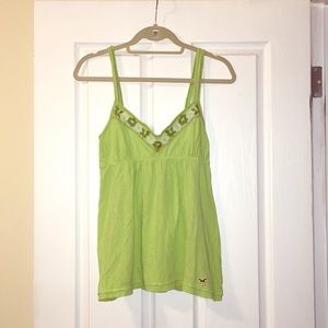 Green Floral Design Hollister Tank Top